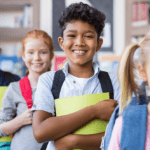 school aged children lined up, PASS guidelines, school safety security