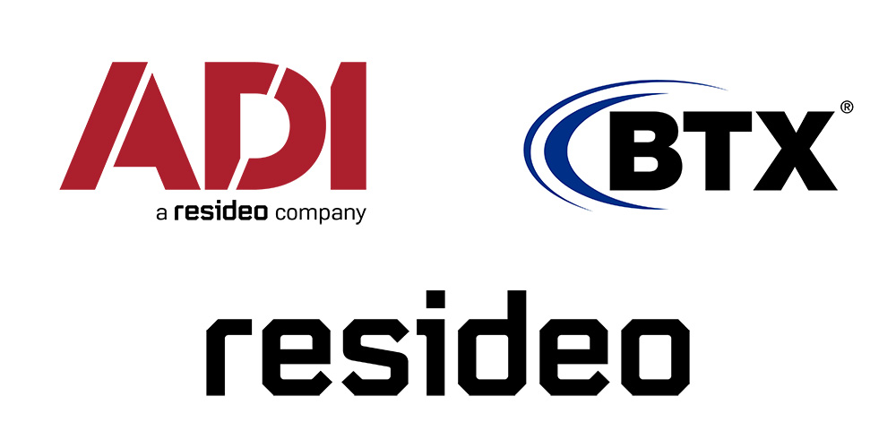 Logos of ADI, BTX Technologies and Resideo.