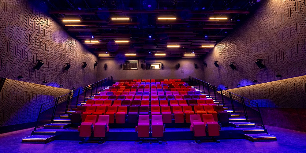 Cinema inside Beverly Theater outfitted with Meyer Sound Constellation system.