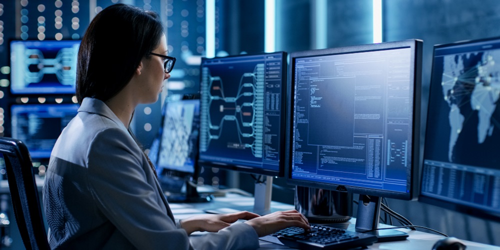 Person working on IT systems.