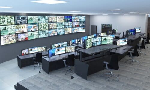 Command and Control Center utilizing Barco displays and Winsted Controls