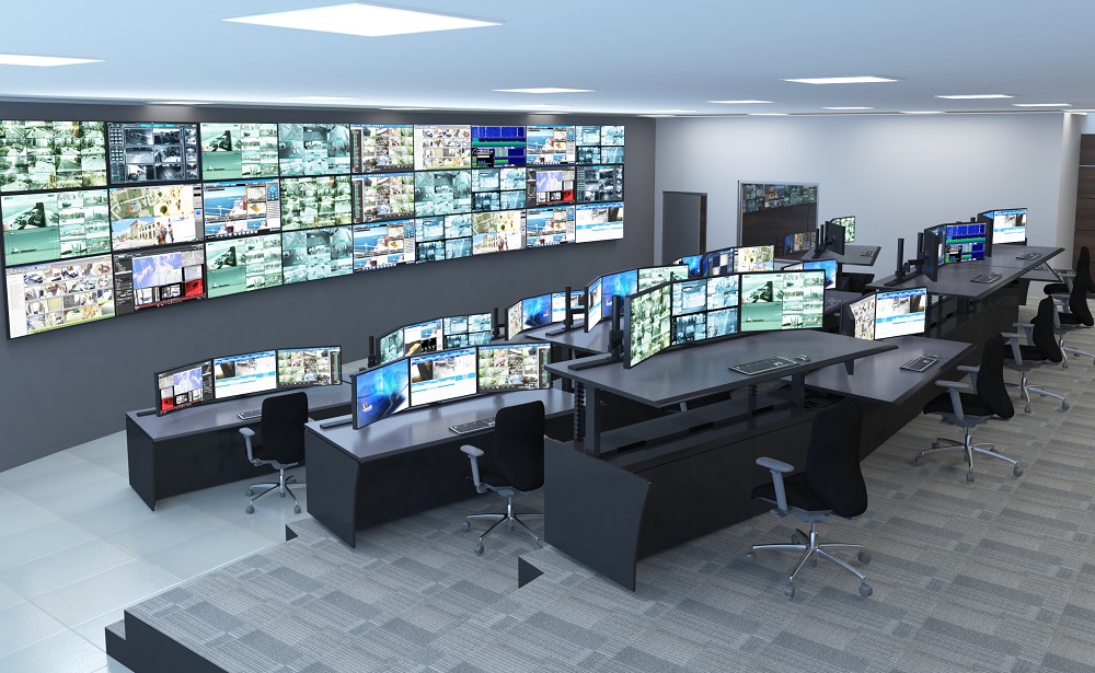 Command and Control Center utilizing Barco displays and Winsted Controls