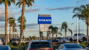 LED Billboard by SNA Displays featuring the Volvo logo.