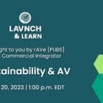 Sustainability & AV webinar poster.