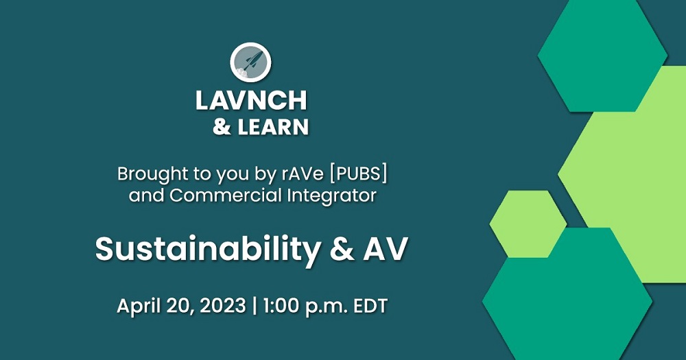 Sustainability & AV webinar poster.