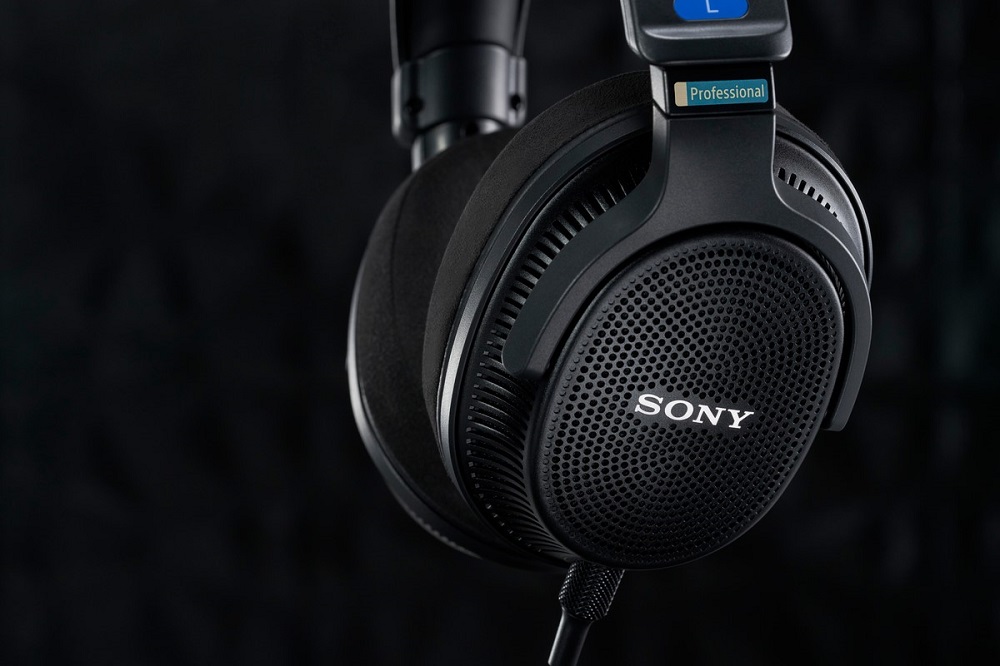 Closeup of Sony MDR-MV1 headphones.