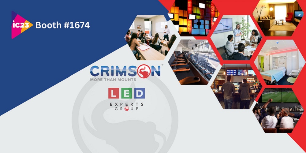 CrimsonAV promo poster for InfoComm 2023.