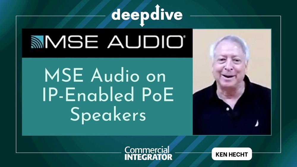 title slide: MSE Audio on IP-Enabled PoE Speakers with Ken Hecht