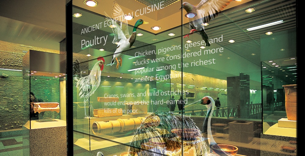 LG transparent display at museum.