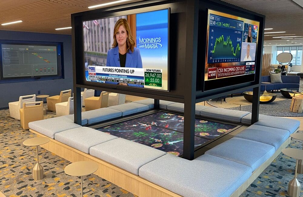 Red Dot Digital Media Deploys Interactive Koi Pond at Major Bank’s HQ
