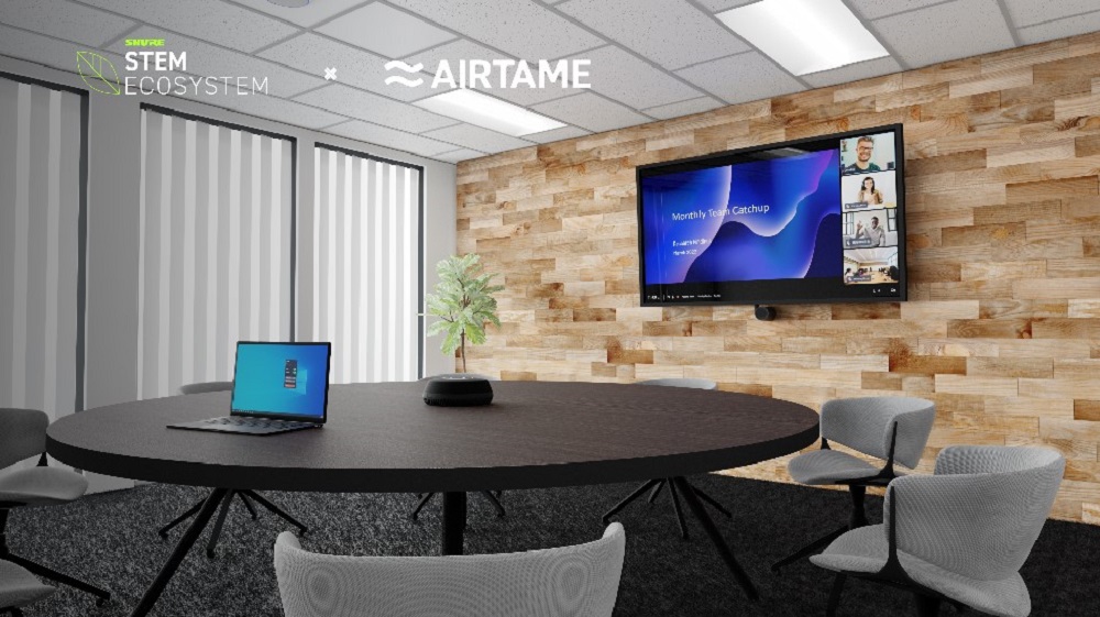 Shure and Airtame partnership poster.