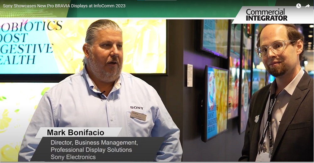 Screengrab of Sony booth tour at InfoComm 2023.