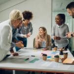 Personality Types, business team on a meeting in a modern bright office