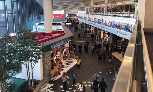 LaGuardia airport reconstruction atladied loudspeakers and microphones