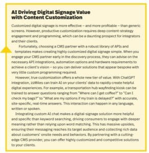 AI Driving Digital Signage Value with content customization, digital signage deep dive 2023