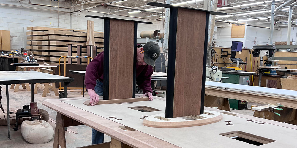 Andy working on a Marshall Furniture design build.