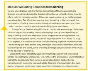 Modular Mounting Solutions from Strong, digital signage deep dive 2023, sidebar