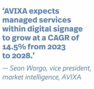 Sean Wargo digital signage to grow at a CAGR of 14.5% from 2023 to 2028, pull quote, digital signage deep dive 2023