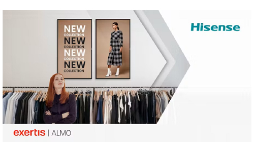 Exertis Almo Hisense commercial digital signage display in retail location