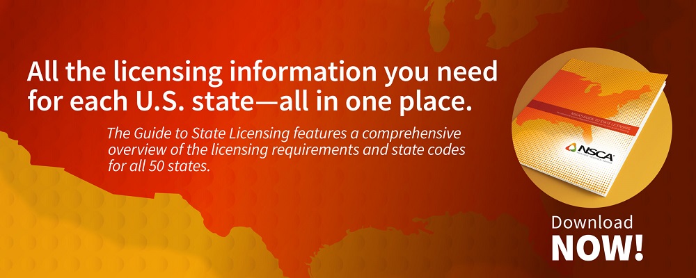 NSCA Guide to State Licensing poster.