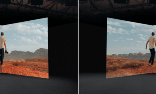 The conventional LED display (L) The display with CBSF technology integrated (R)