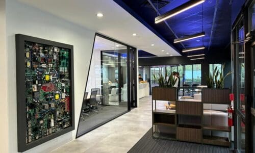 Pavion's Lobby in Raleigh, North Carolina 1 utilizes K-array KSCAPE light and sound technology