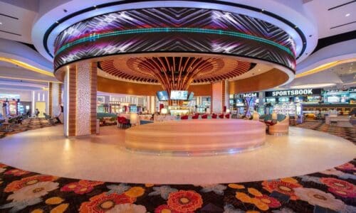 Interior of Santan Mountain Casino with Planar videowalls.