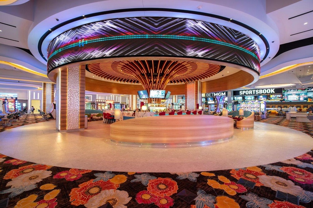 Interior of Santan Mountain Casino with Planar videowalls.