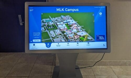 Visix digital-signage display on campus.