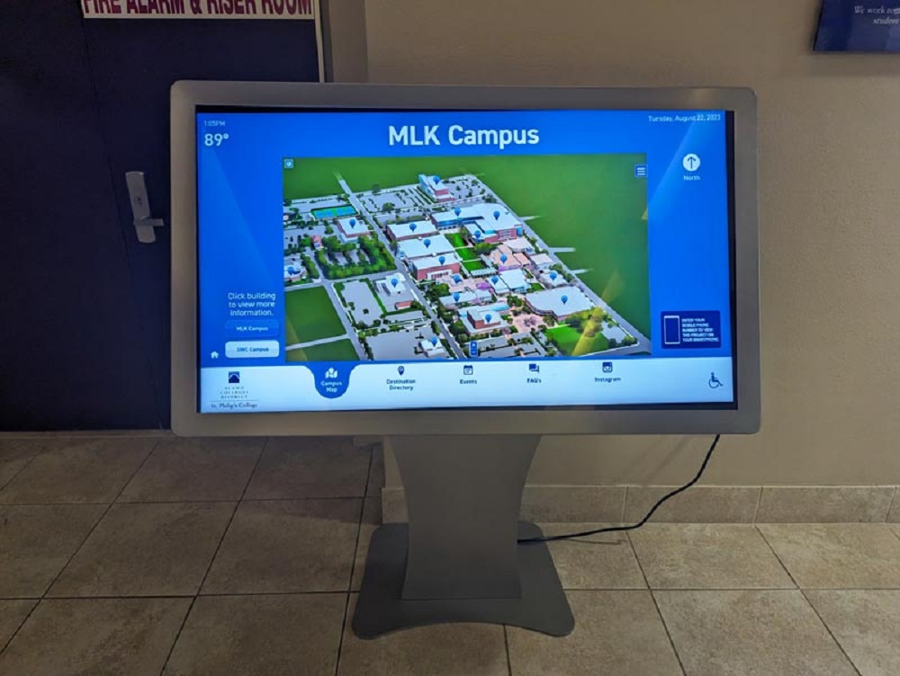 Visix digital-signage display on campus.