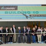 Draper ribbon-cutting ceremony in front of building 10.