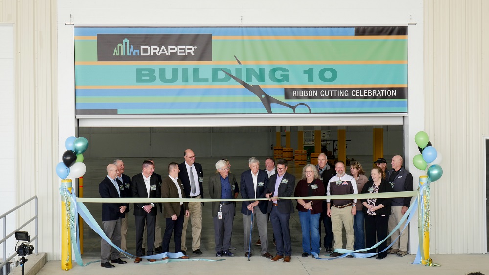 Draper ribbon-cutting ceremony in front of building 10.