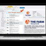 The Farm plugin on the laptop.