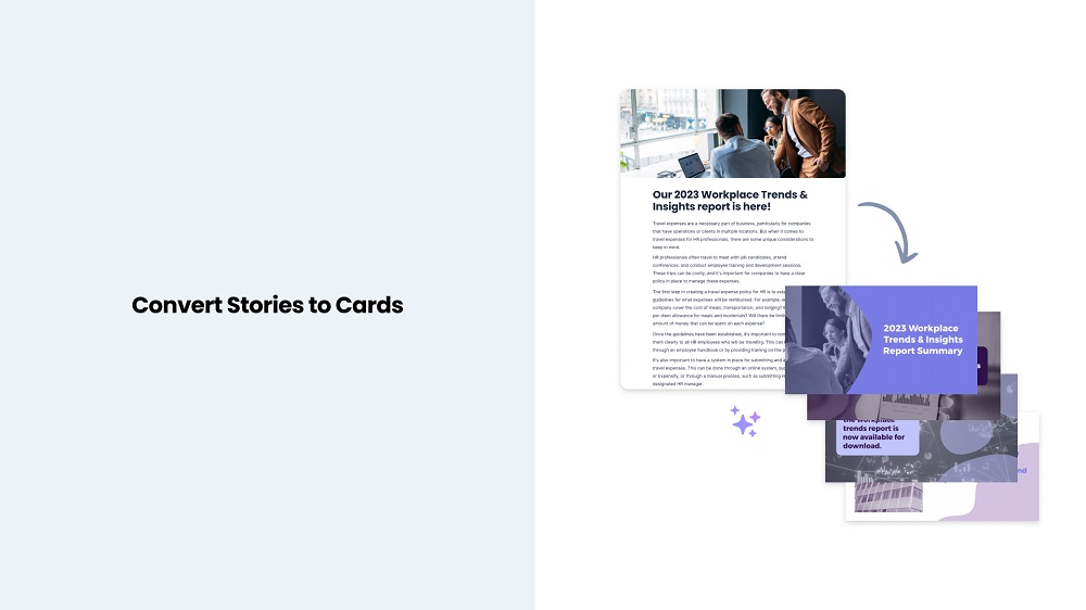 Appspace Convert Stories to Cards