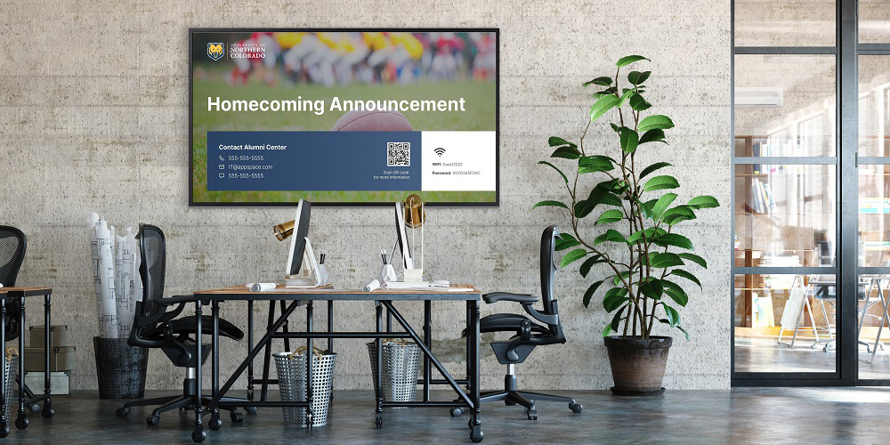 Appspace digital signage system at University of Northern Colorado (UNC)