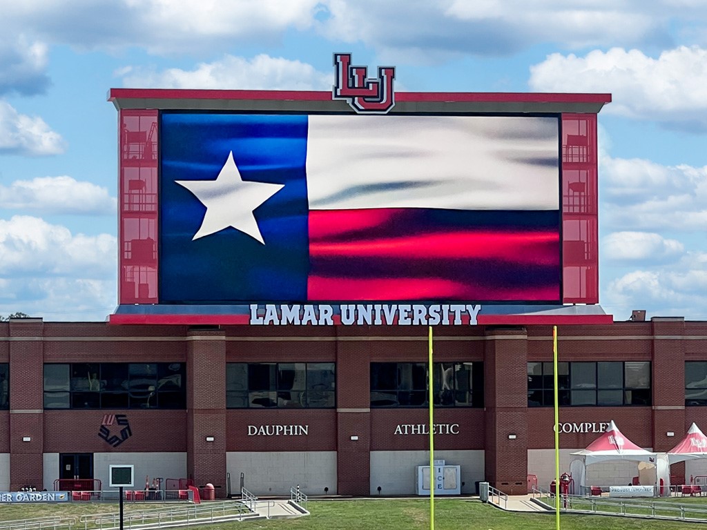 Lamar University scoreboard.