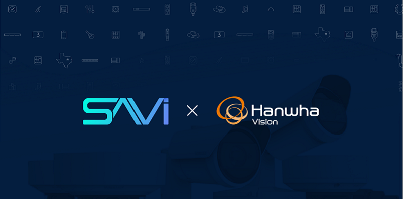 SAVI and Hanwha Vision partnership poster.