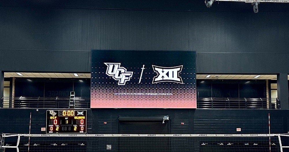 UCF logo on SNA Displays LED videoboard.