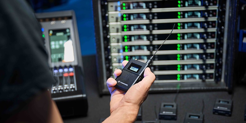 EW-DX transmitter being used by workers.