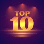 top 10 popular ranking background with spot light effect, 2025, 2024