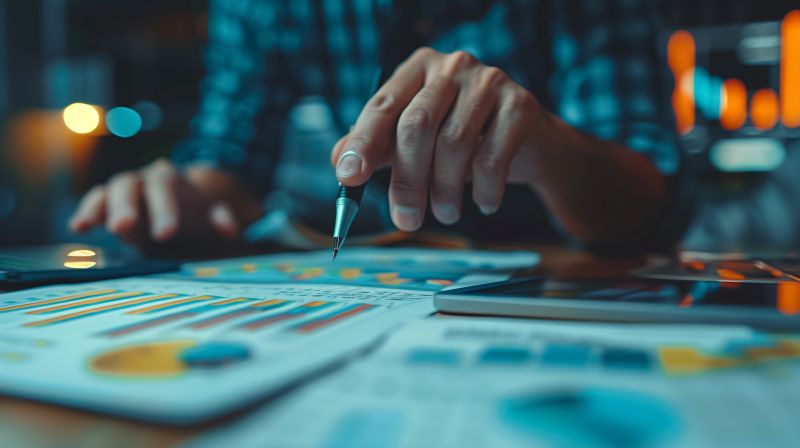 Financial Analysis for Making Strategic Business Decisions, Male Hands, Pen