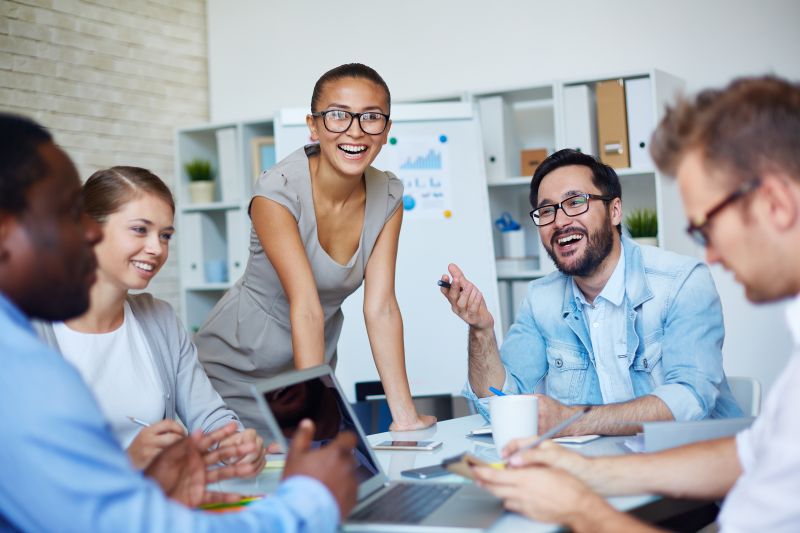 happy employees, colleagues