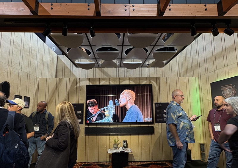 LEA Professional speakers at the Leon Speakers booth at CEDIA Expo/CIX 2025.