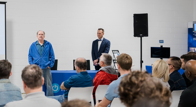 Bobby Swartz and Brian Donahoe speaking with ANetD audience.