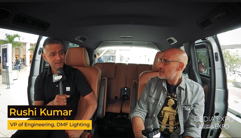 Rushi Kumar speaking in the podcast van at CEDIA Expo/CIX 2025
