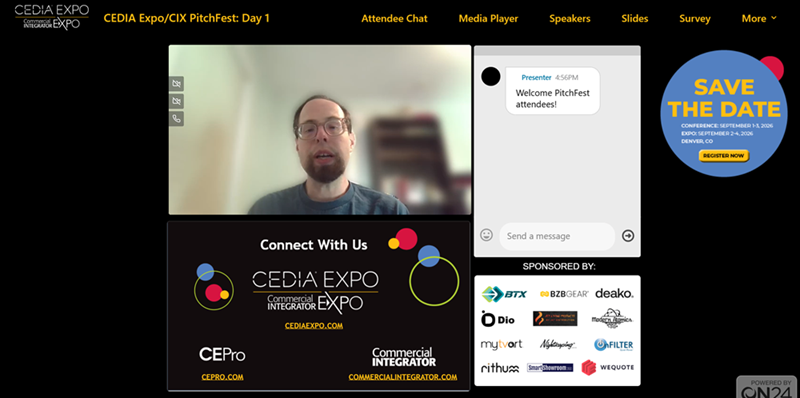 Dan moderating CEDIA Expo/CIX PitchFest webinar