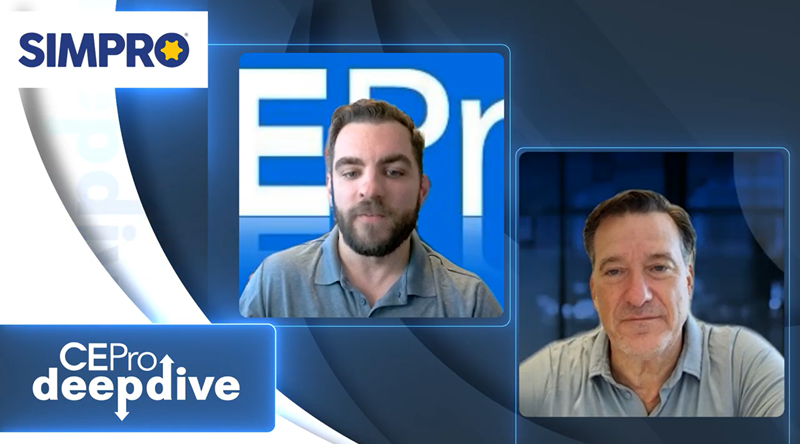 Zachary Comeau of CE Pro and Fred Voccola of Simpro in a video Q&A.