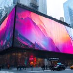 Cityscape digital billboard vibrant ad display, DVLED, LED Display, Outdoor