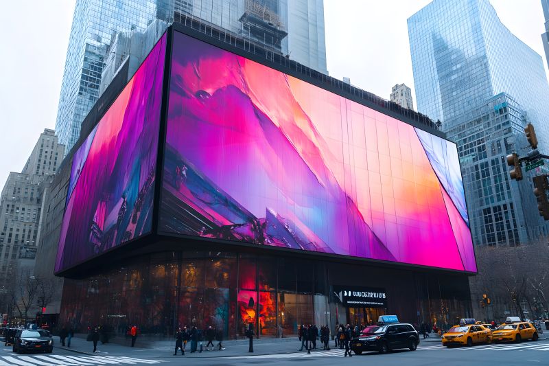 Cityscape digital billboard vibrant ad display, DVLED, LED Display, Outdoor