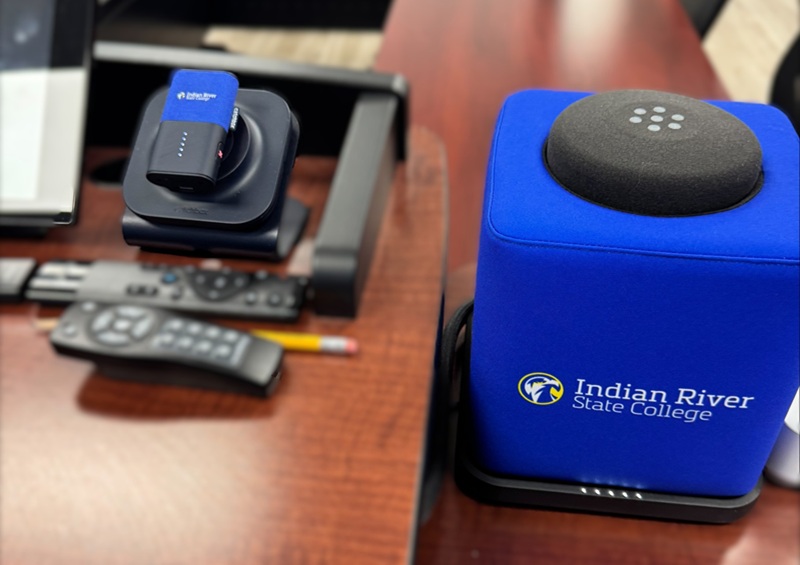 IRSC logo on Catchbox microphone